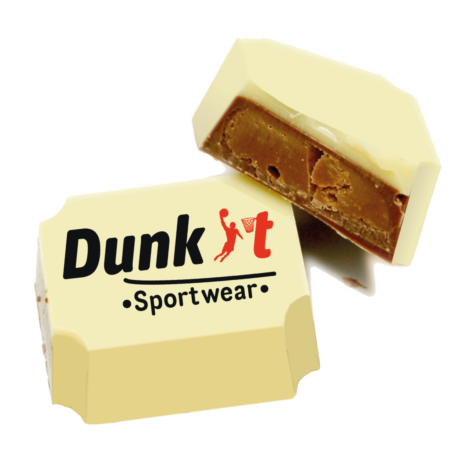 Logobonbons rechthoek chocolade met een logo, logobonbons