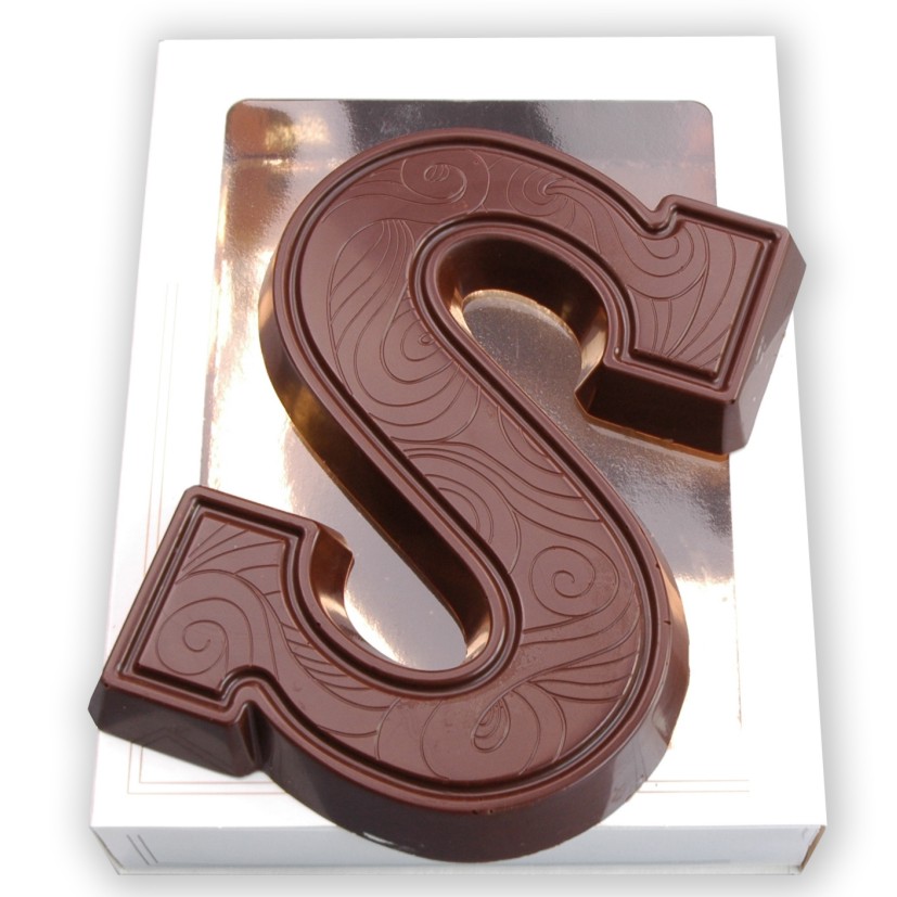 Chocoladeletter S doublet van 165 gram
