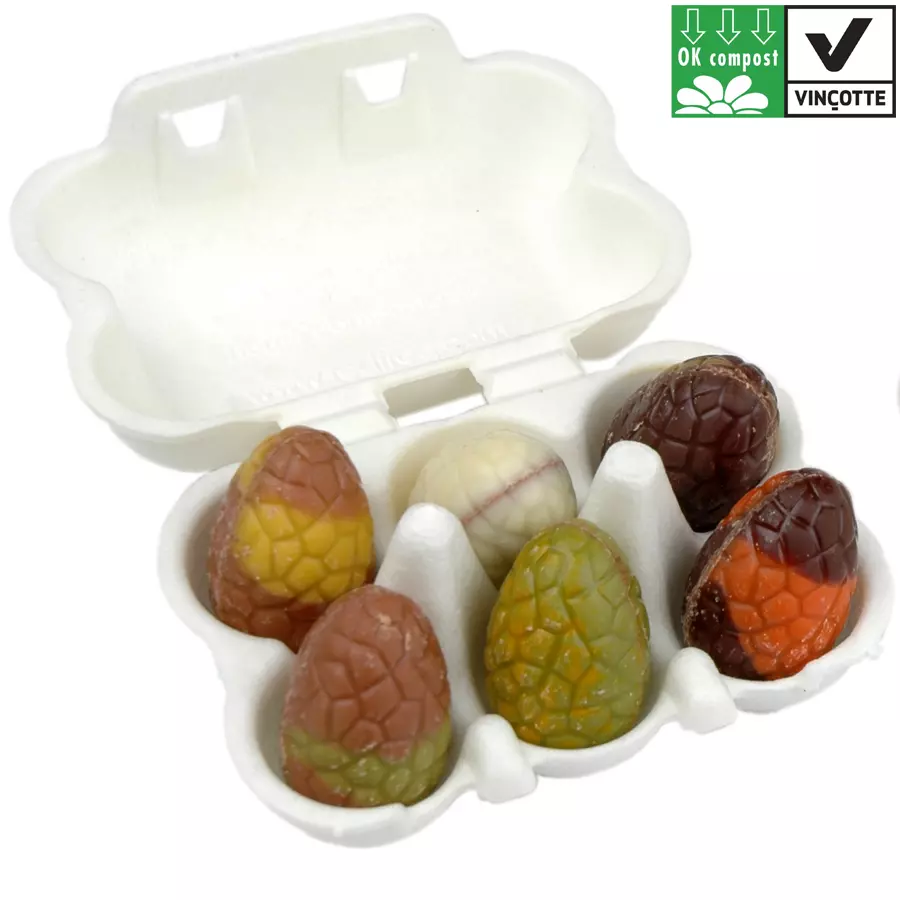 biologisch doosjes met bonboneitjes wit