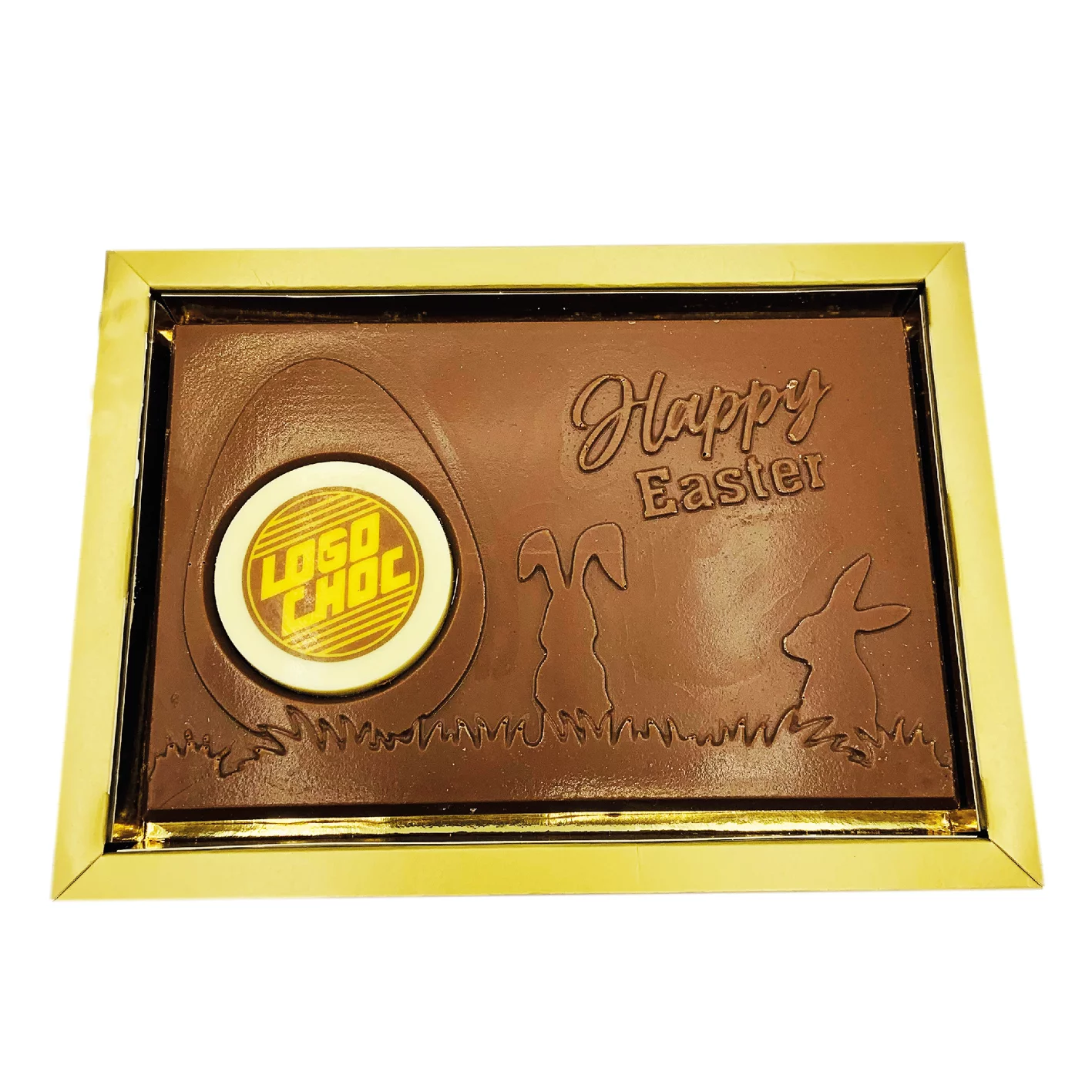 Chocolade tablet, bedukte tablet. tablet met logo