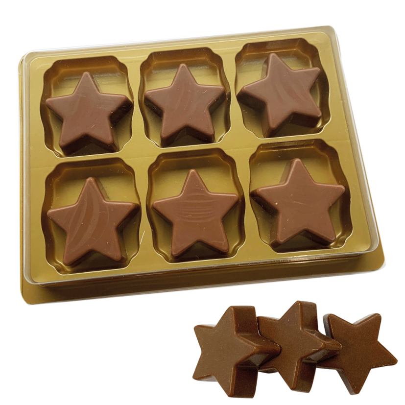 chocolade sterren, sterretjes, sterretjes met logo