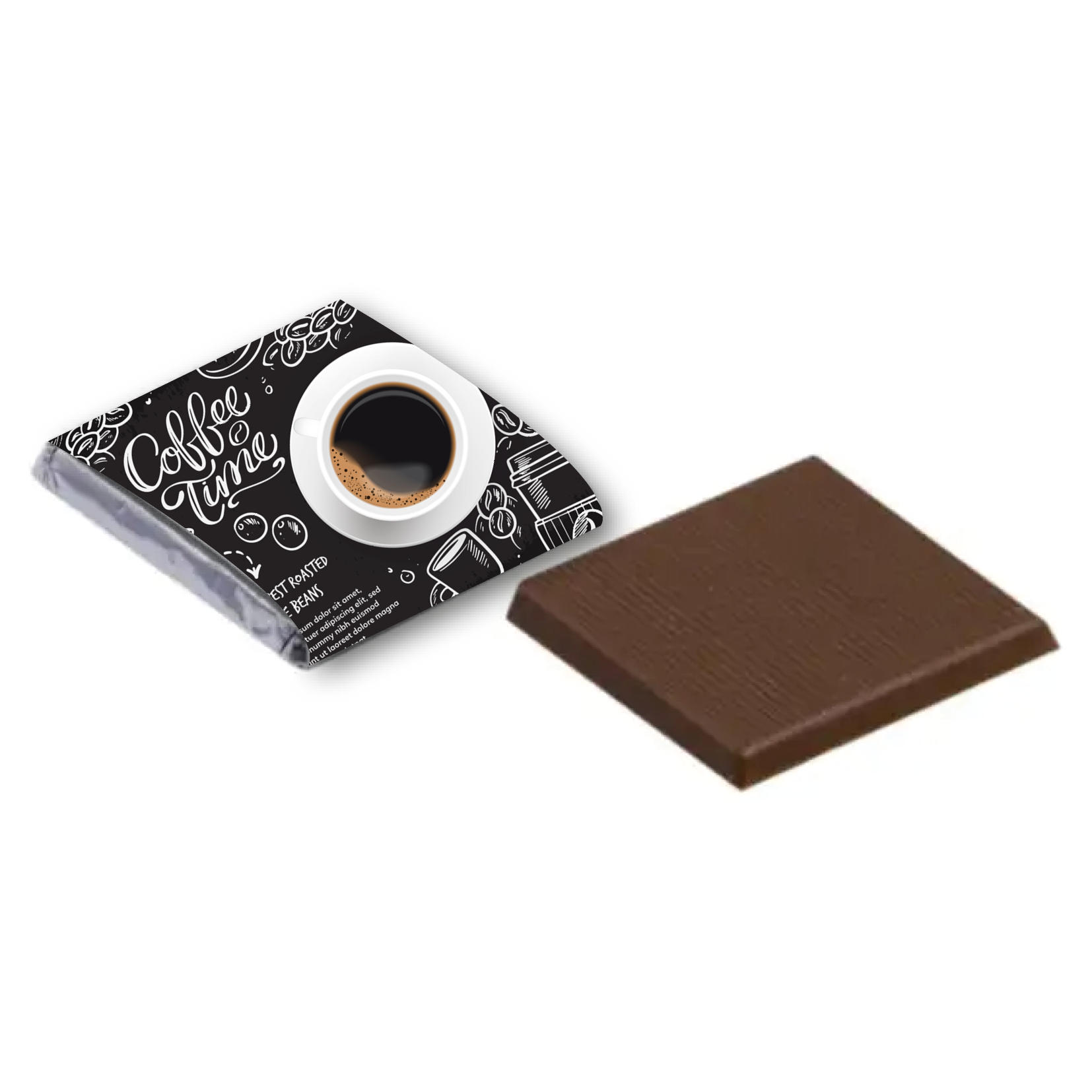 PUUR Napolitain chocolaatje, 5 gram met bedrukte wikkel