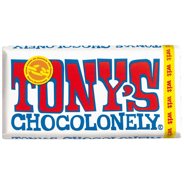 Tony's Chocolonely Wit chocoladereep, 180 gram