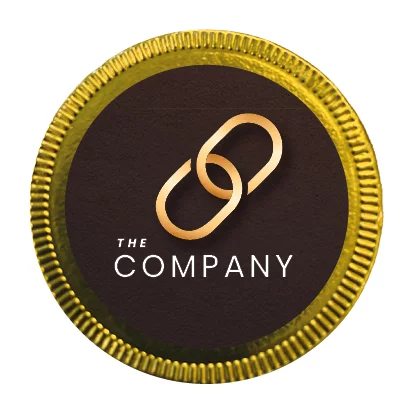 Gouden koffiechocolade munt met logosticker