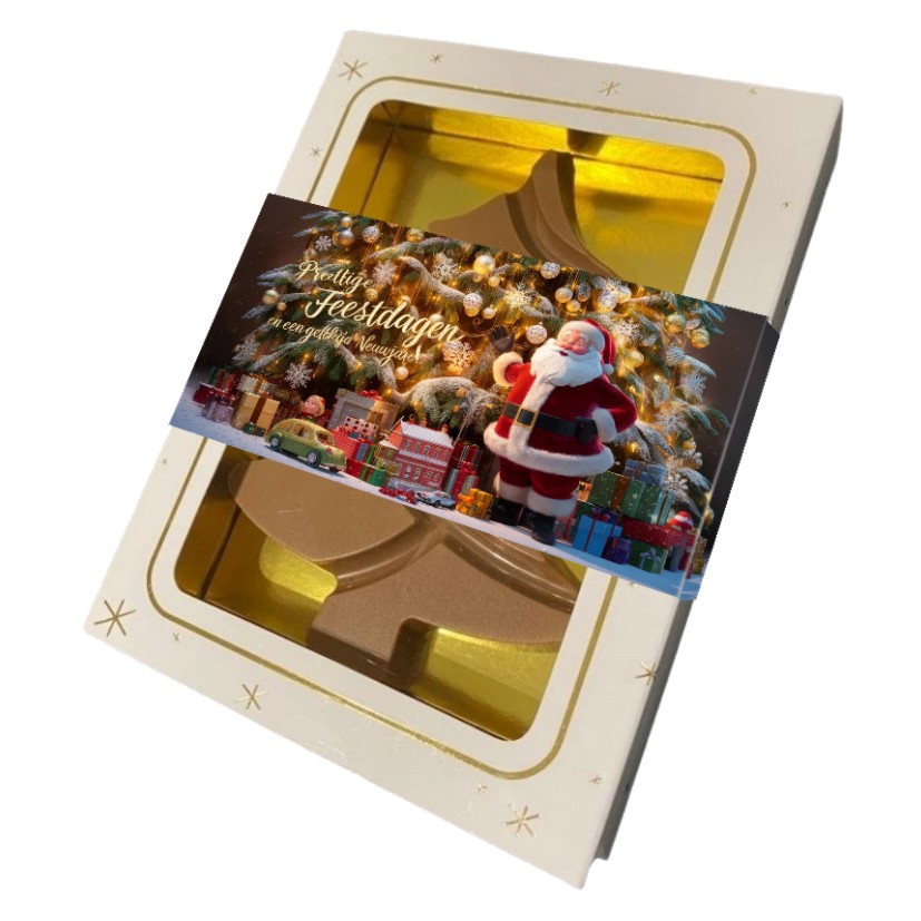 chocolade kerstboom met logo