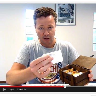 LogoChoc TV - Chocolade munten in schatkist