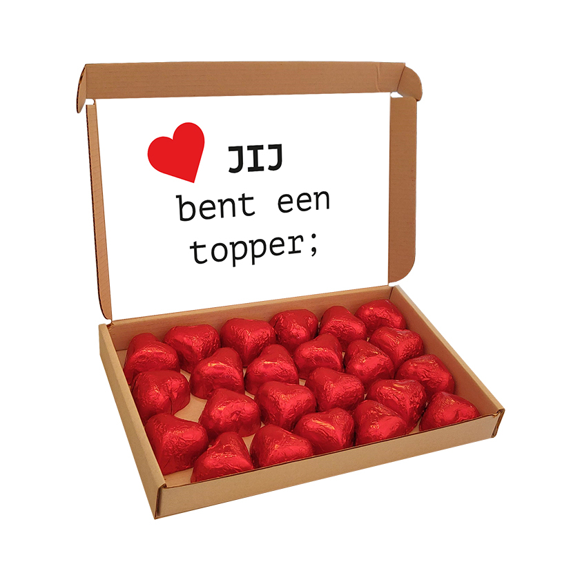 Verzenddoos hartjes bonbons XL 