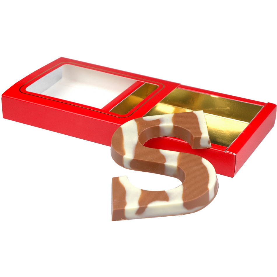 Chocoladeletter S marmer 150 gram