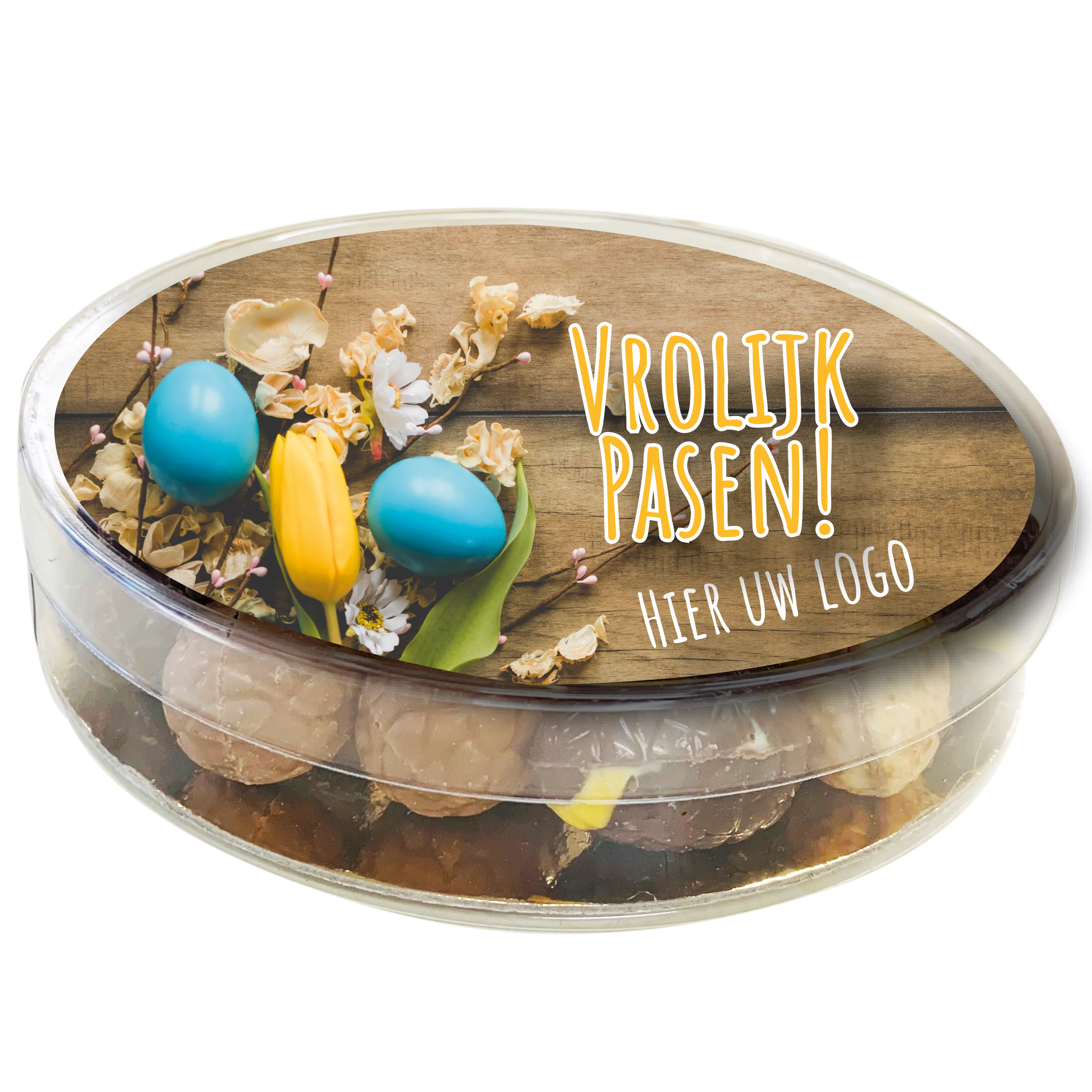 Paas chocolade, paas eieren, praline, paas chocolade met een logo, Pasen