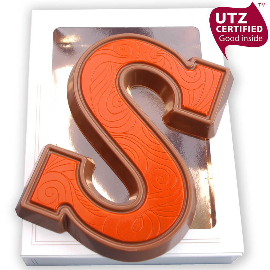 Chocoladeletter S doublet oranje