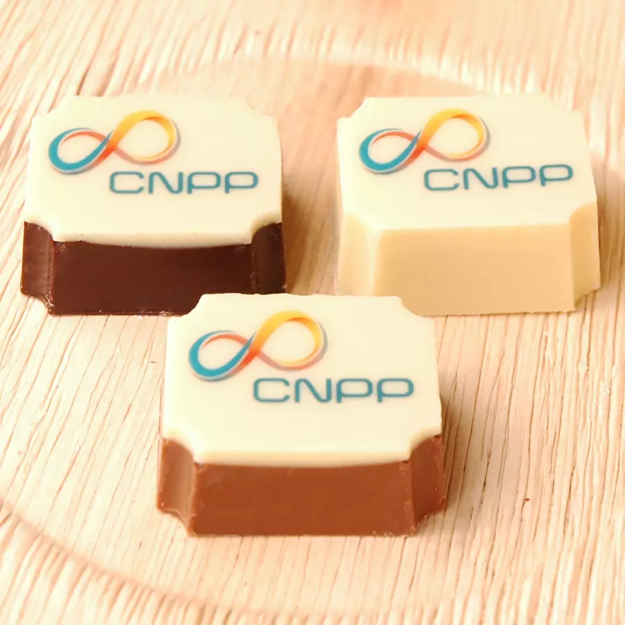 logobonbons, logochocolade, logo chocolade Logobonbons rechthoek