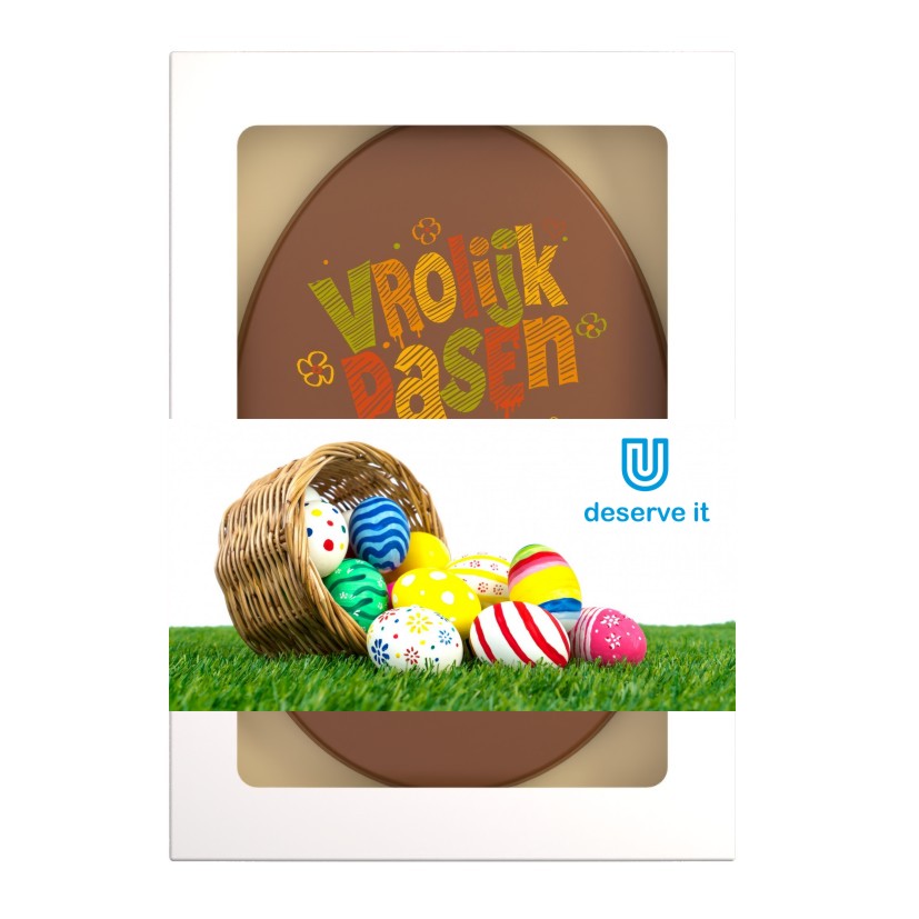 Chocolade paaseitablet bedrukt