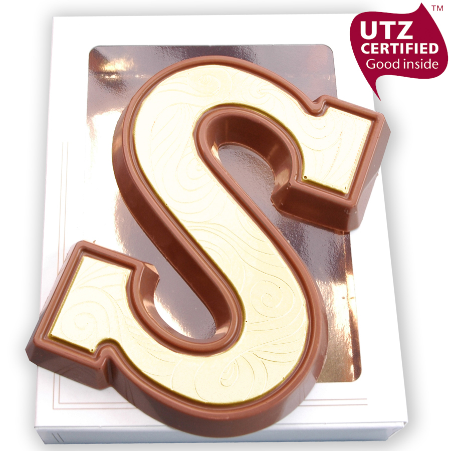 Chocoladeletter S doublet wit