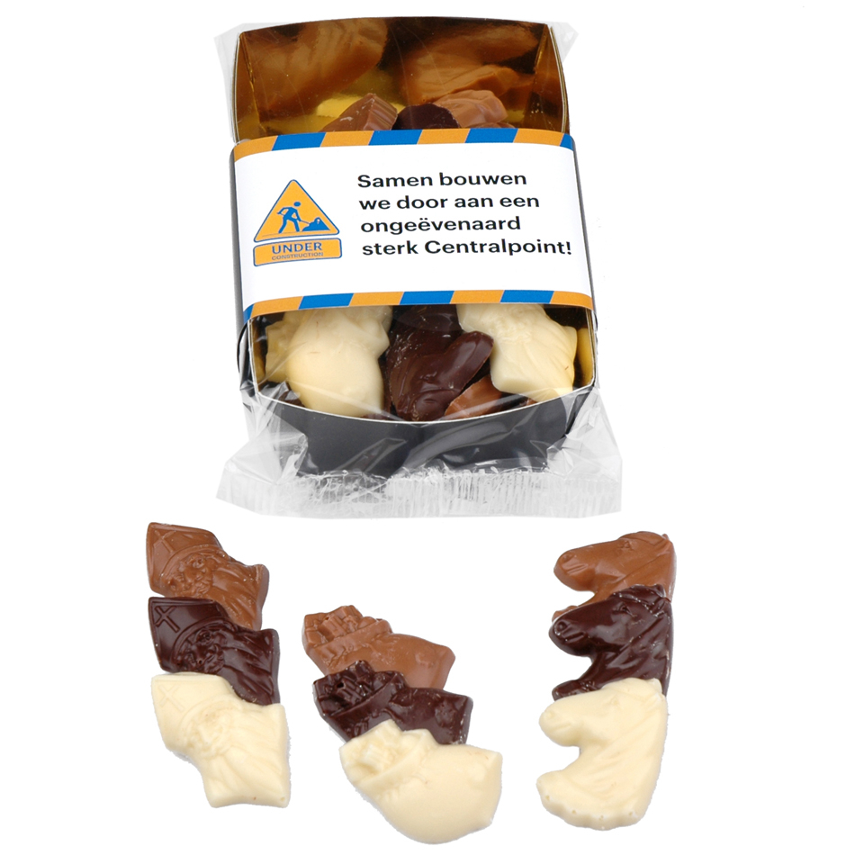 Sintchocolaatjes in bakje