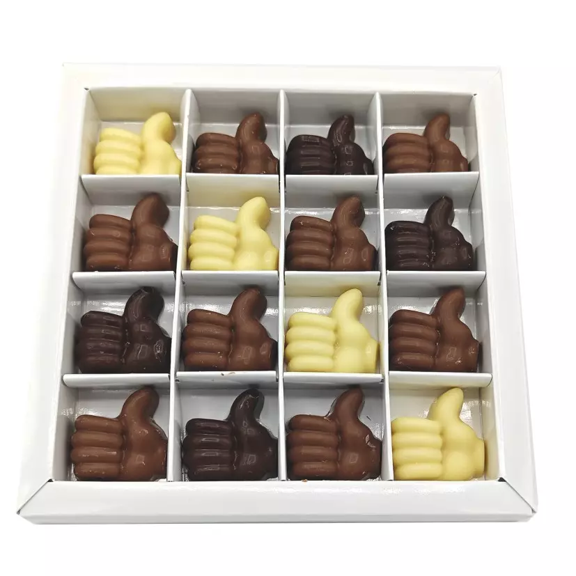 chocolade duimpjes, like duim