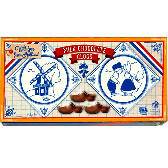Chocolade klompjes in Delftblauwe geschenkdoos