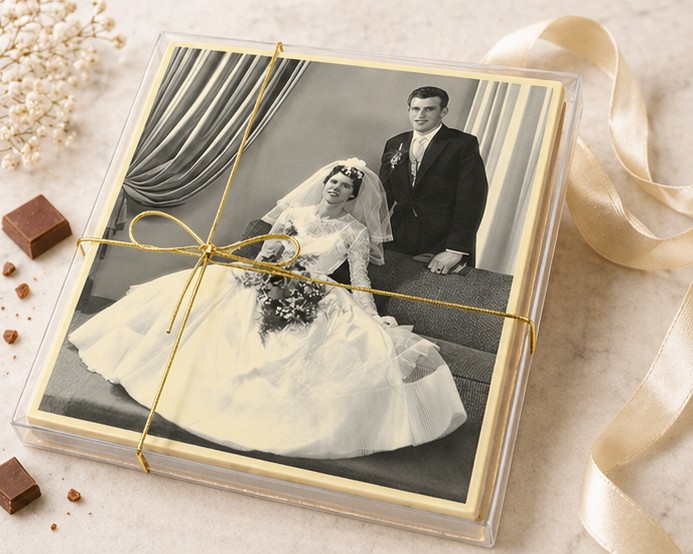 Foto op chocolade tablet A4