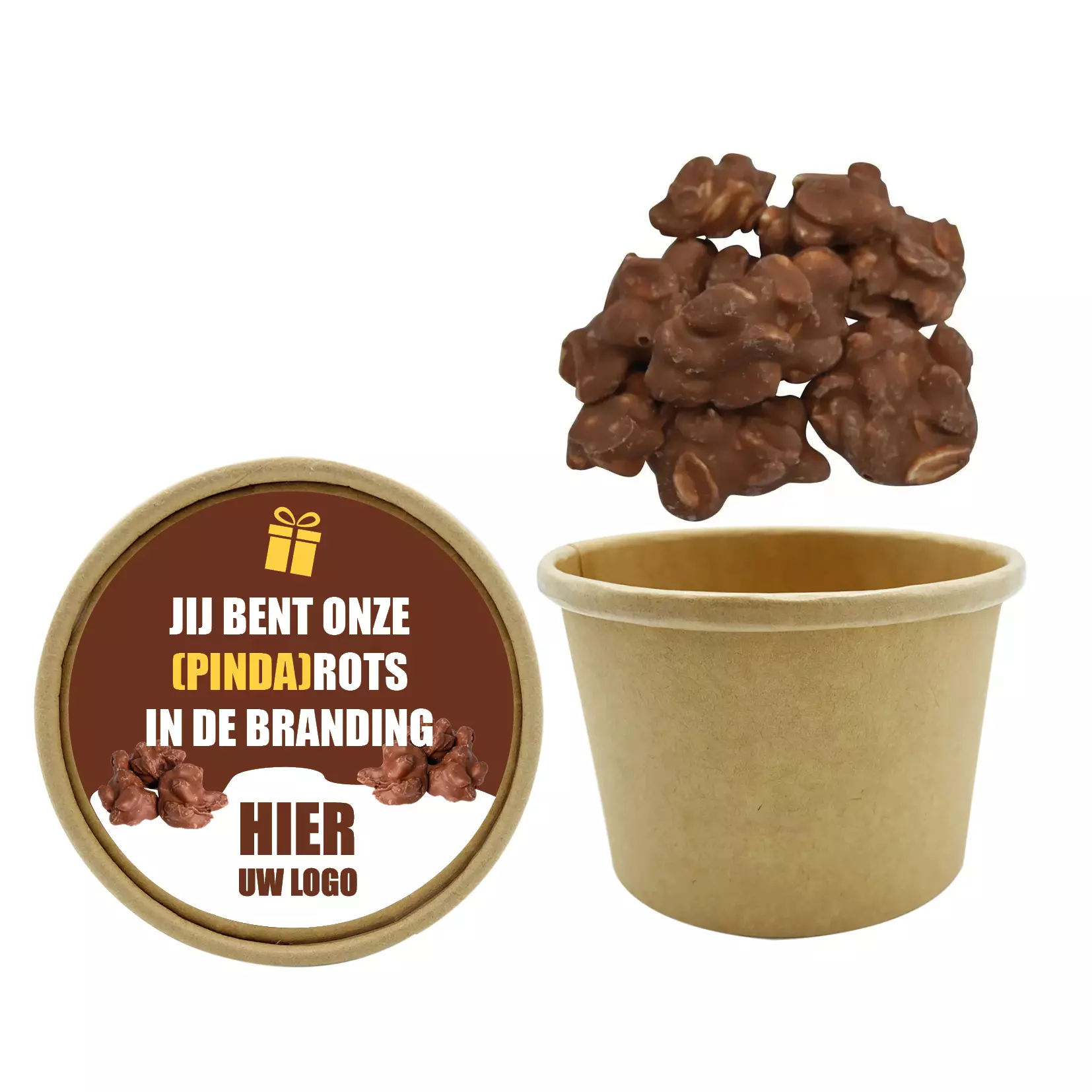 Chocolade, bio beker, rotsjes, biologisch, pindarotsjes