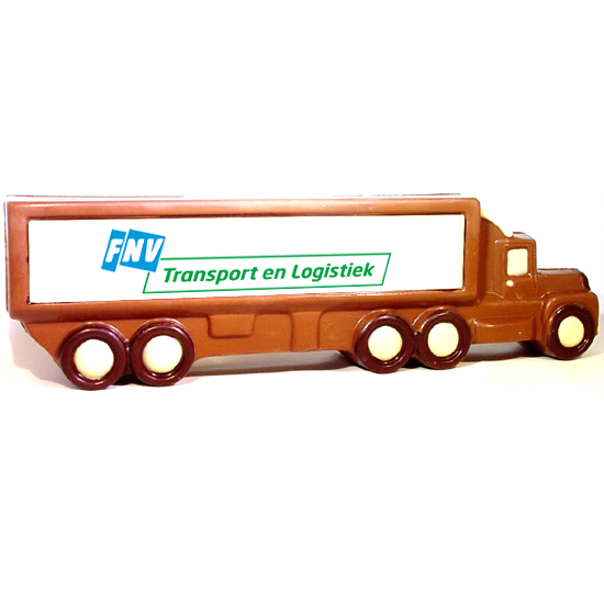 Chocolade vrachtwagen met logo