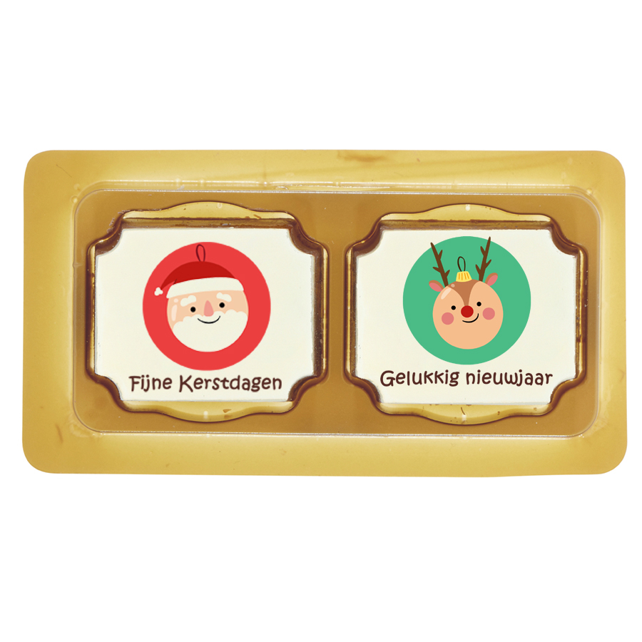 2 Kerst bonbons in een blisterdoosje
