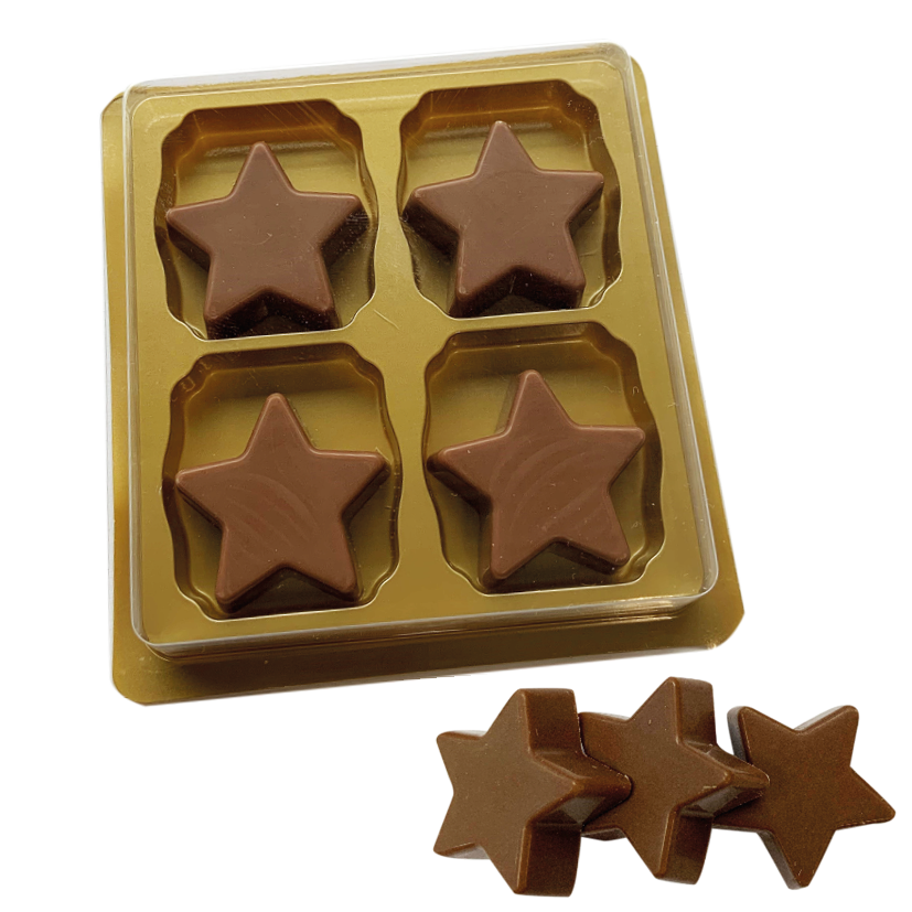 chocolade sterren, sterretjes, sterretjes met logo