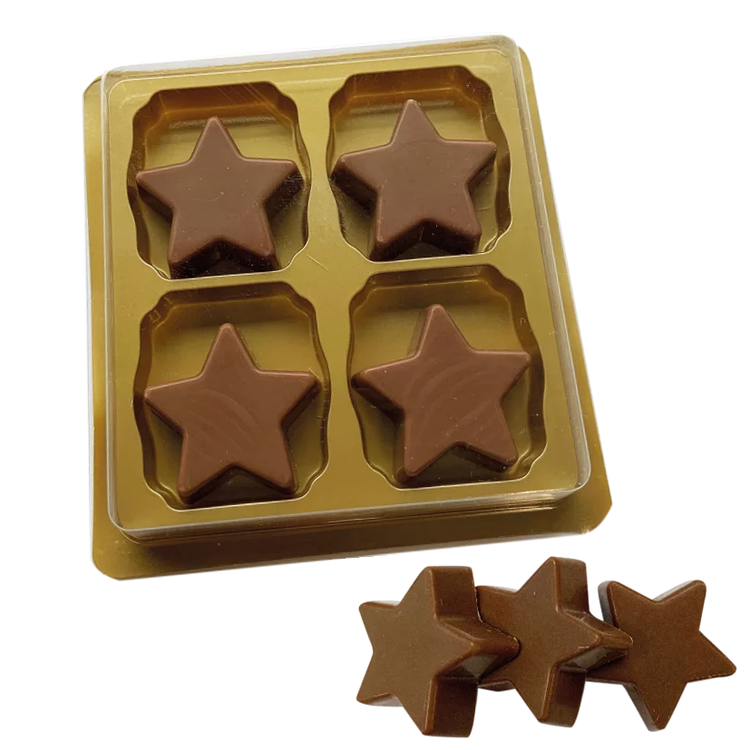 chocolade sterren, sterretjes, sterretjes met logo