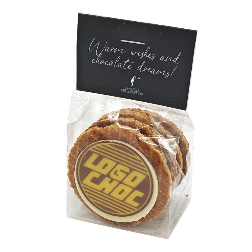 Stroopwafels met logoschildje en kopkaartje, klein 4