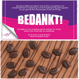 Heerlijke chocoladerepen met wikkel voor personeel
