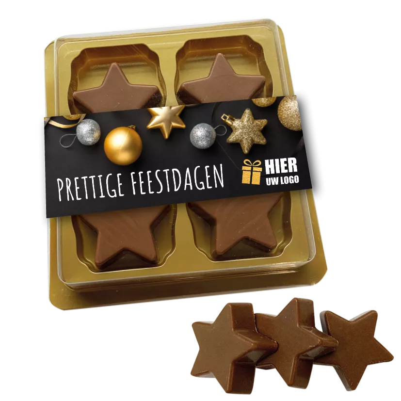 chocolade sterren, sterretjes, sterretjes met logo