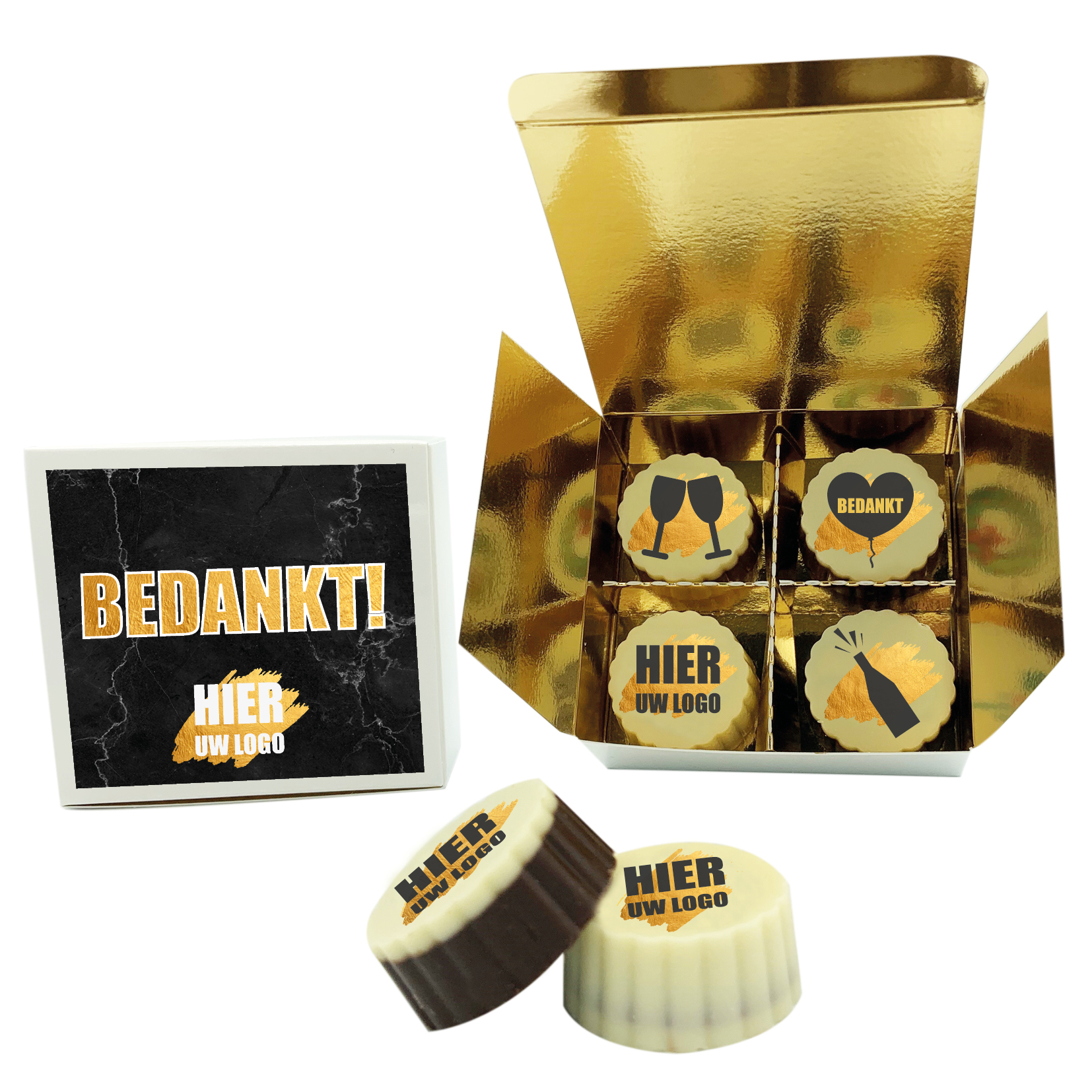 vip doosje, chocolade met een logo