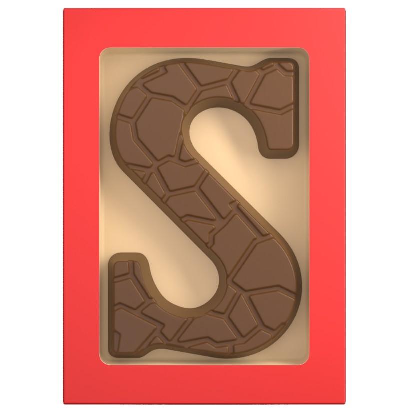 Letter S 135 gram reliëf motief